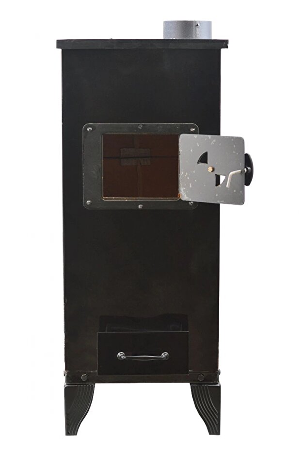 RT Soba, Lemne Carbune, Focar Samotat, Plita Gatit, Incalzit Casa Camera, Negru 7.7KW